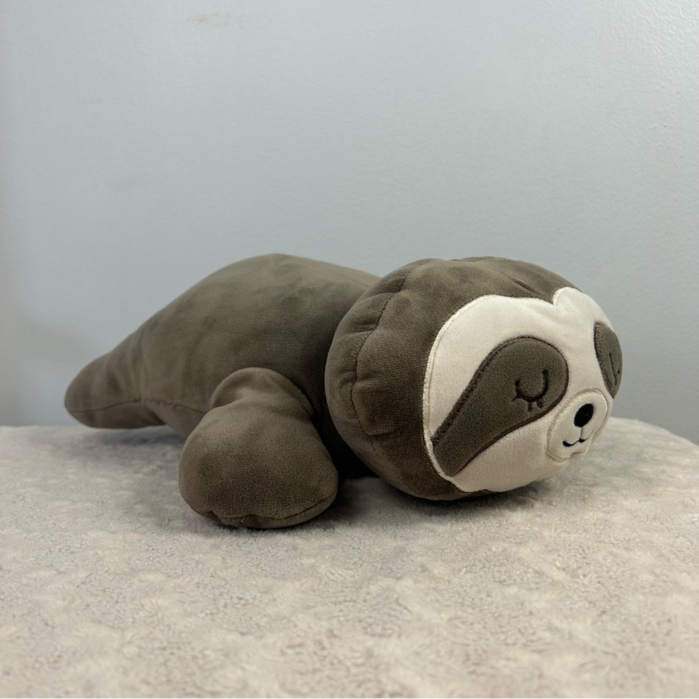 1616 Holdings Sloth Plush Stuffed Animal Toy Brown Cream Sleeping Squishy Lovey